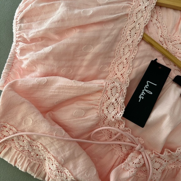 Lulu’s Crochet Trim Coquette Babydoll Dress - Picture 3 of 5